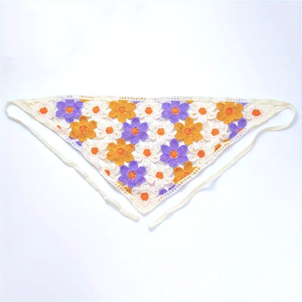 Anthropologie Floral Crochet Hair Scarf - NWT
